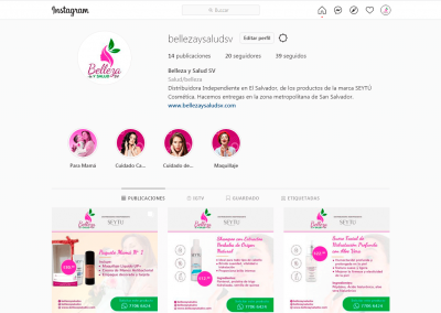 Belleza y Salud SV | Cuenta Instagram