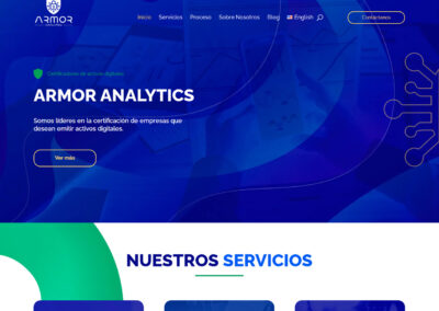 Desarrollo de sitio web armoranalytics.sv